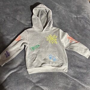 Gray Old Navy Kids Hoodie with Colorful Designs